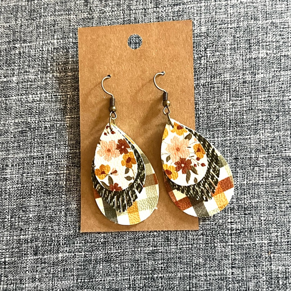 Handmade Faux Leather Fall Vibes earrings